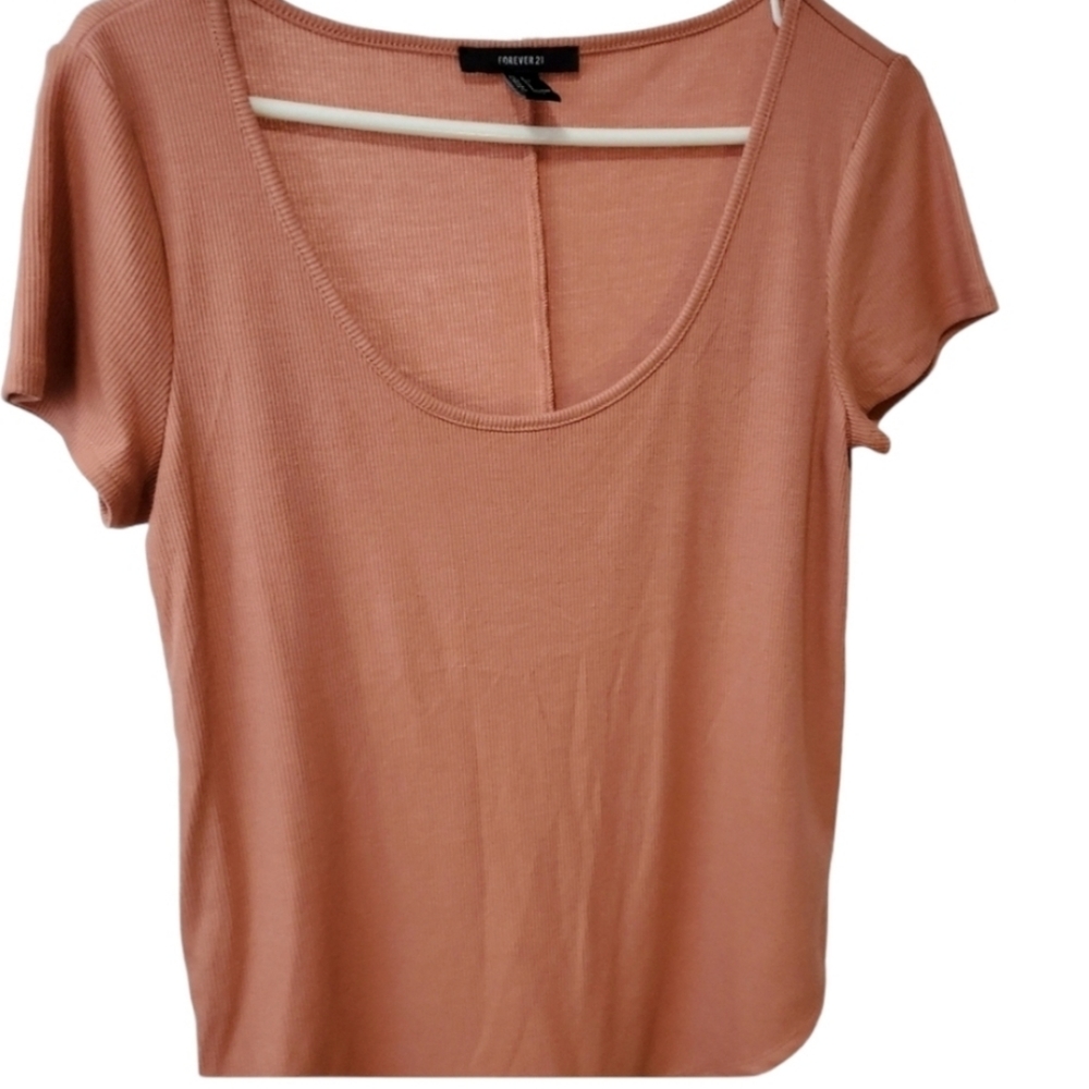 Forever 21 Size S scoop neck blouse  T shirt Top Burnt orange  *